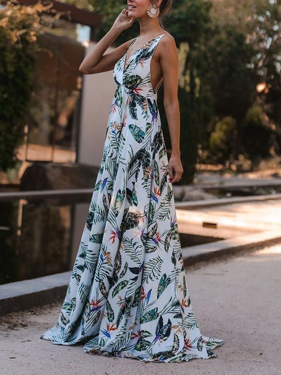 Printed Vacation Maxi Dress