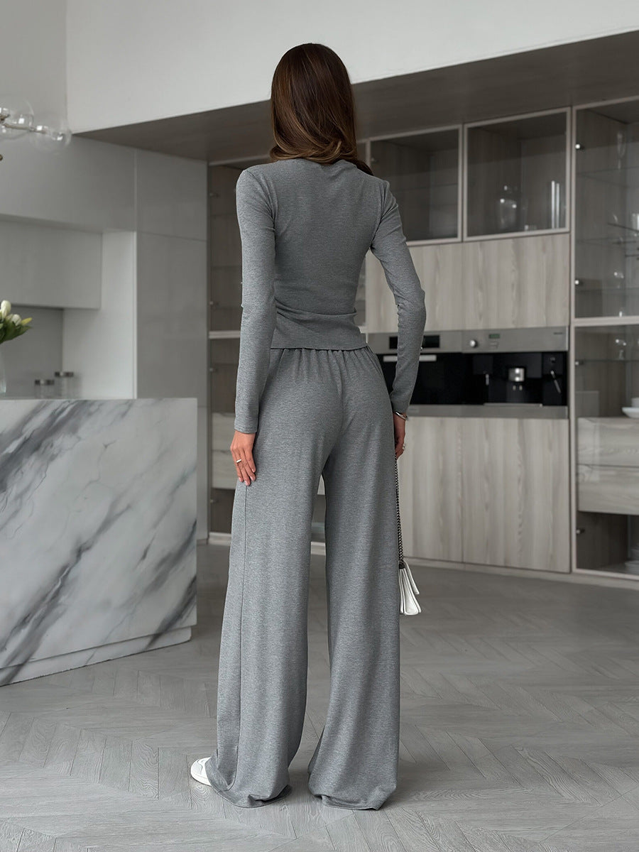 Buy 1 Get 1 Free: Fake Two-Piece Top & Pants Casual Set