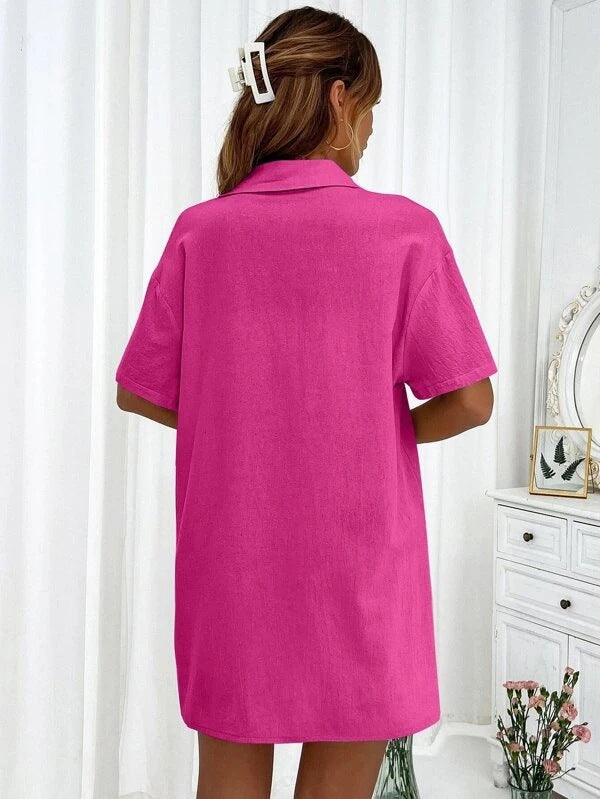 Short Sleeve Top and Shorts Two-Piece Set in Solid Color