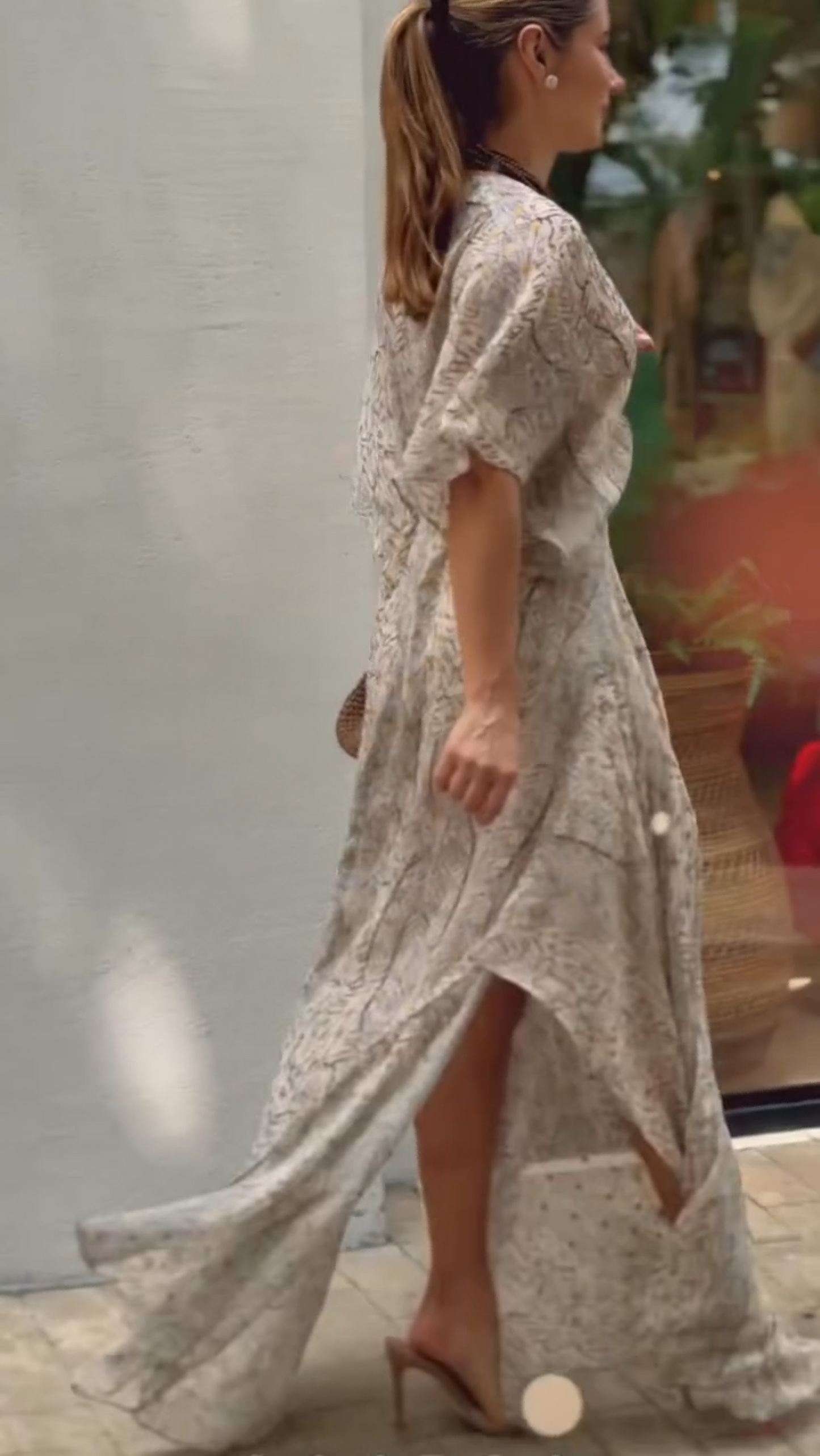 Breezy Patterned Kimono Sleeve Dress