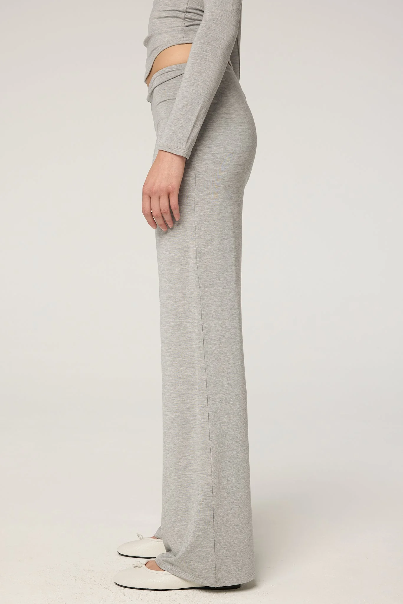 Half-Zip Crop Top & Flare Pants Co-ord Set