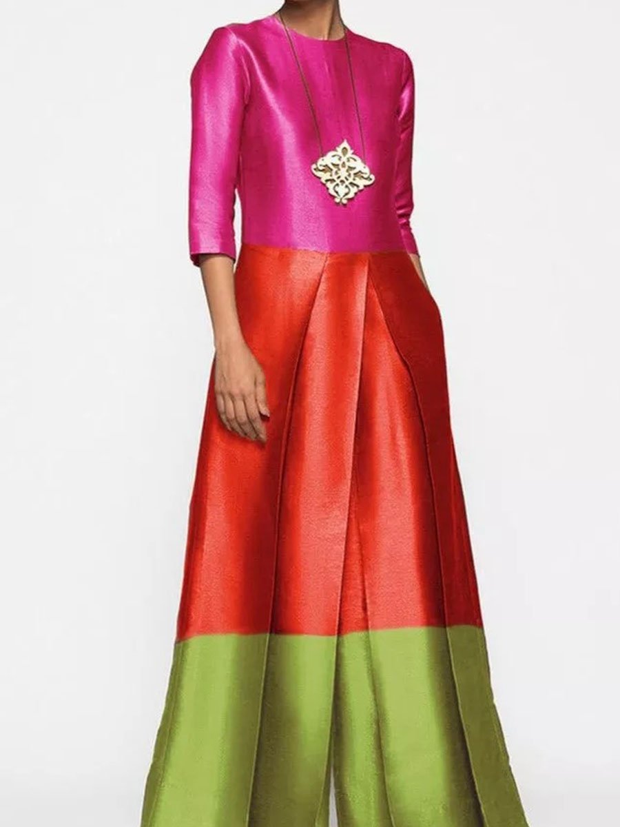 Contrast Print Jumpsuit