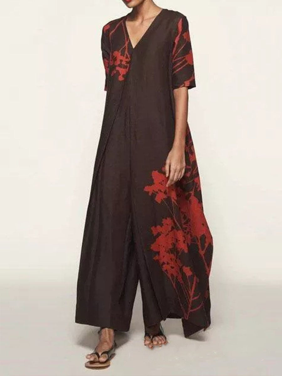 Printed Breathable Loose Jumpsuit