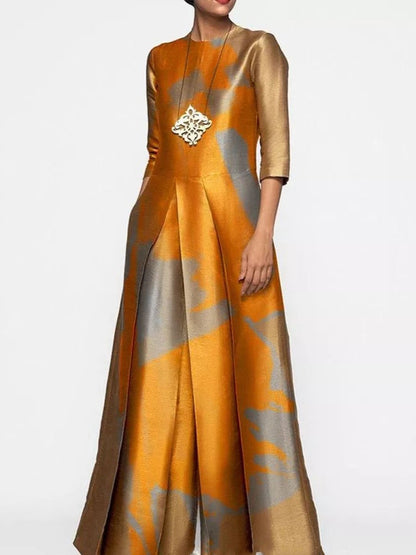 Contrast Print Jumpsuit