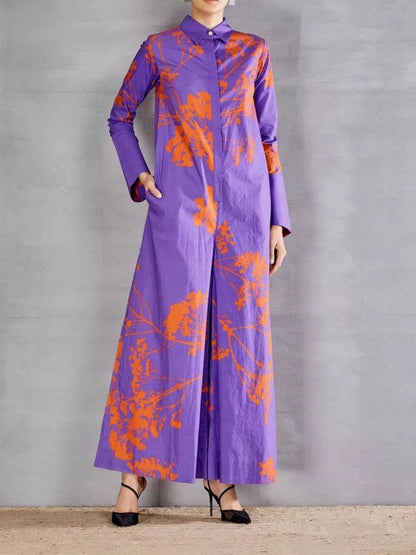 Printed Long Sleeved Jumpsuit