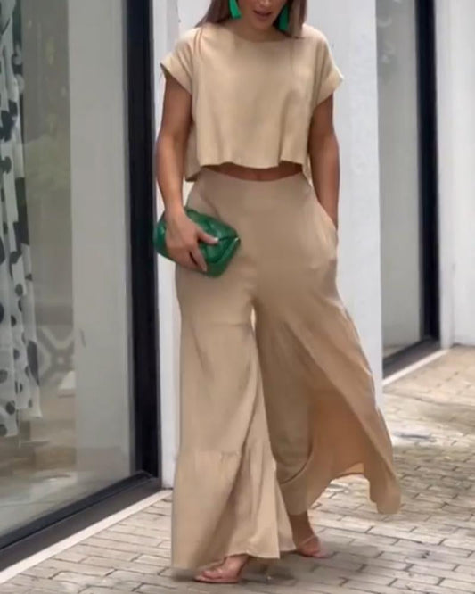 Solid Color Leisure Suit